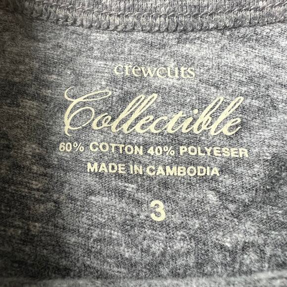 J.Crew Crewcuts Collectible Girl's Gray Burger Long Sleeve Graphic Tee - 3 - Picture 2 of 3
